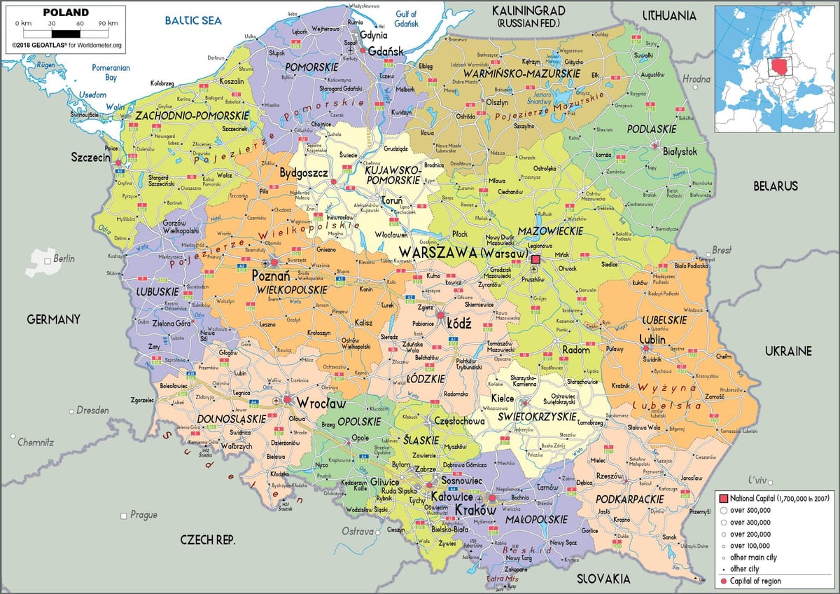 Polen und umliegenden Ländern anzeigen