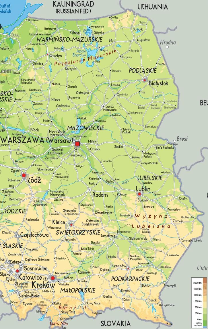 Karte, Ost-Polen