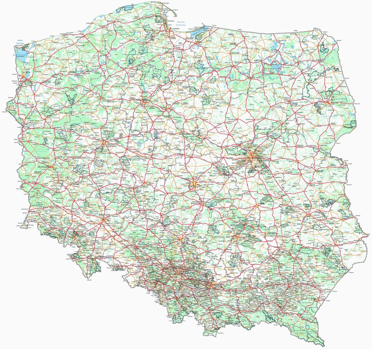 Karte von Polen Kommunen