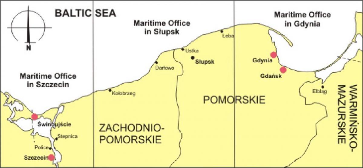 Karte von Polen-ports