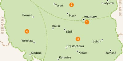 Karte von Polen westlichen