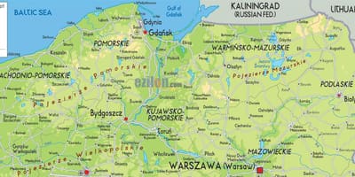 Karte von Nord-Polen