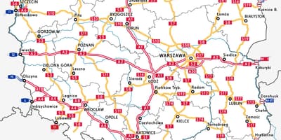 Karte von Polen Autobahn