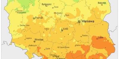 Karte von Polen Klima