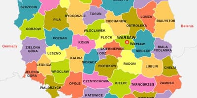 Karte von Polen Land