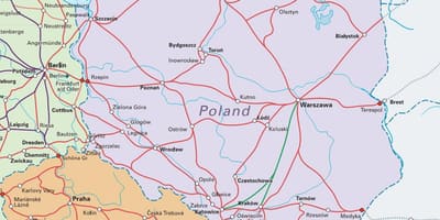 Karte von Polen train