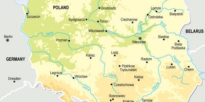 Karte von Polen: topographische